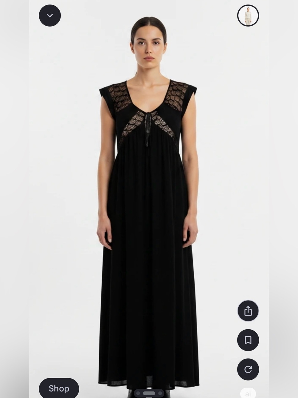 Vintage free people black cotton maxi dress